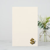 Gold-Dollar-Unterzeichnung Briefpapier (Stehend Vorderseite)