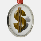 Gold-Dollar-Unterzeichnung Silbernes Ornament (Rechts)