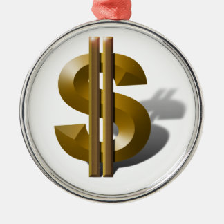 Gold-Dollar-Unterzeichnung Silbernes Ornament
