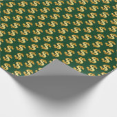 Gold-Dollar-Zeichen auf Grün Geschenkpapier (Ecke)