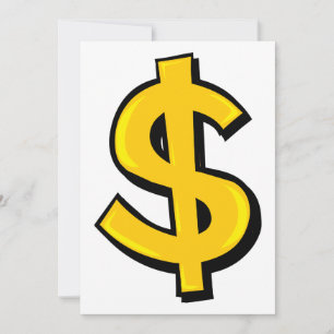 Gold Dollar Zeichen Fett Gelb Geldsymbol Einladung