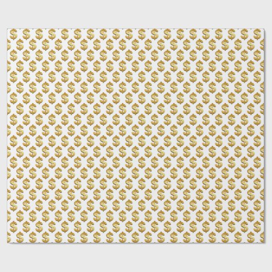 Gold-Dollar-Zeichen Geschenkpapier (Flach)