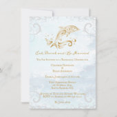 Gold Dolphin Hochzeit Probe Dinner Einladung (Vorderseite)