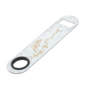 Gold Dolphin Personalisiert Bottle Opener Speed Flaschenöffner (Vorderseite Schrägansicht)