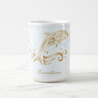 Gold Dolphin Personalisiert Coffee Tasse