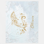 Gold Dolphin Personalisiert Fleece Blanket (Vorderseite)