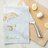 Gold Dolphin Personalisiert Kitchtuch Geschirrtuch (Viertel Falte)