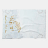 Gold Dolphin Personalisiert Kitchtuch Geschirrtuch (Horizontal)