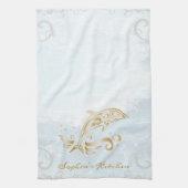 Gold Dolphin Personalisiert Kitchtuch Geschirrtuch (Vertikal)