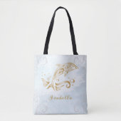 Gold Dolphin Personalisiert Tote Bag Tasche (Vorderseite)