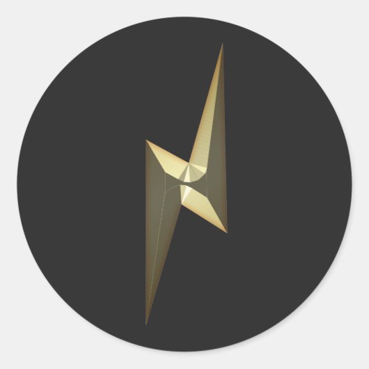 Gold Donner Blitz Schwarz Moderner Spaß cool Runder Aufkleber (Vorderseite)