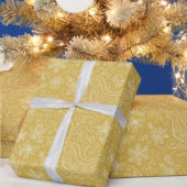 Gold Doodle Christmas Sleigh Pattern Geschenkpapier