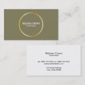 Gold Doppelring (olivgrün) Visitenkarte (Vorne/Hinten)