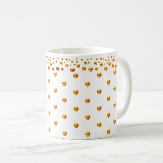 Gold Dot Confetti Kaffeetasse (VorderseiteRechts)