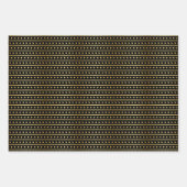 Gold Dot Patterns auf dramatischen Schwarz Geschenkpapier Set (Vorderseite 2)
