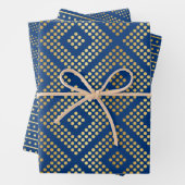 Gold Dot Patterns auf Royal Blue Geschenkpapier Set (Beispiel)