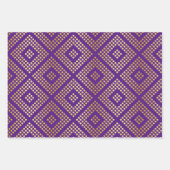 Gold Dot Patterns auf Royal Lila Geschenkpapier Set (Vorderseite)