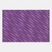 Gold Dot Patterns auf Royal Lila Geschenkpapier Set (Vorderseite 3)
