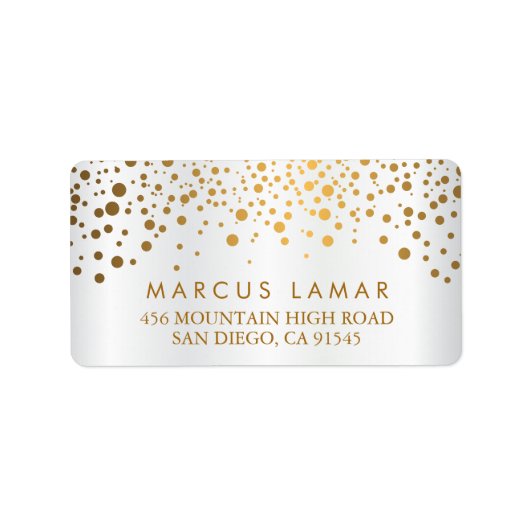Gold Dots and Imitate für Hochzeiten Adressaufkleber (Vorne)