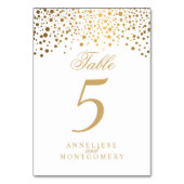 Gold Dots and White - Tischnummer (Vorderseite)