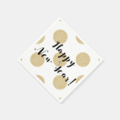 Gold Dots Black & White Moderner Silvester Serviette (Ecke)