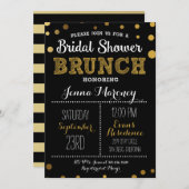 Gold Dots Brautparty mit schwarzer Rückseite Einladung (Vorne/Hinten)