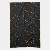 Gold Dots Confetti Imitate Fossil-Dot Schwarz Küchentuch (Vertikal)