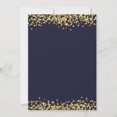 Gold Dots Glitzer Grad Cap Abschluss Einladung (Rückseite)