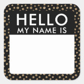 Gold Dots Hallo mein Name ist Stickers (Vorderseite)