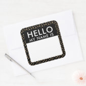 Gold Dots Hallo mein Name ist Stickers (Umschlag)