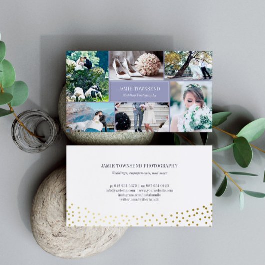 Gold Dots Heather Foto Collage Fotograf Visitenkarte