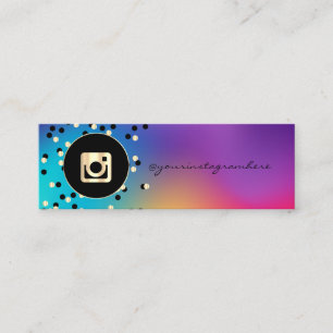 Gold Dots, Holographic Instagram Social Media Mini Visitenkarte