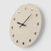 Gold Dots Linen Wall Clock Große Wanduhr (Winkel)