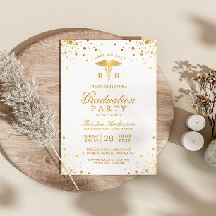 Gold Dots Medical Nursing School Graduation Party Einladung