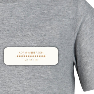 Gold Dots Minimalistisch Einfache Berufliche Creme Namensschild