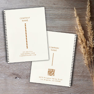 Gold Dots Minimalistisch einfacher Qr Code Cream Notizblock