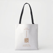 Gold Dots Minimalistisch einfacher Qr Code Cream Tasche (Vorderseite)