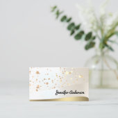Gold Dots Moderne Elegante Metallic Beauty Visitenkarte (Stehend Vorderseite)