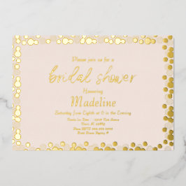 Gold Dots Muster Hochzeitsfolie gepresst Einladung