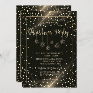 Gold Dots, Weihnachtsbälle Unternehmen Weihnachten Einladung