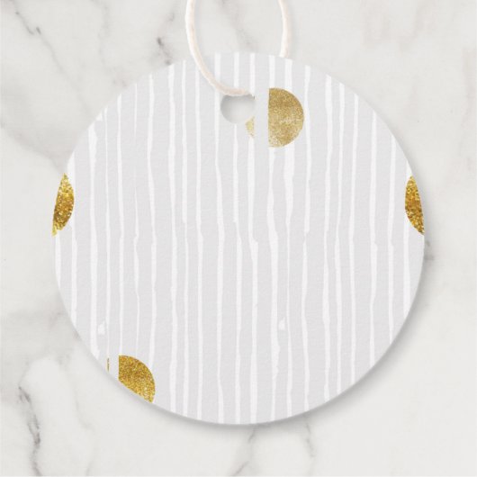 Gold Dots's more Liebe Wedding Round Geschenkanhänger (Rückseite)