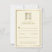Gold Double Happiness Elegante chinesische Hochzei RSVP Karte (Vorderseite)