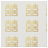 Gold Double Happiness Lanterns Custom Fabric Stoff (Nahaufnahme)