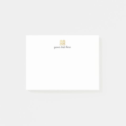 Gold Double Happy Anpassbare Notizen (Vorderseite)