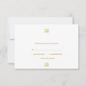 Gold Double Happy Lanterns RSVP Cards Karte (Vorderseite)