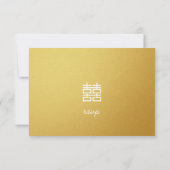 Gold Double Happy Lanterns RSVP Cards Karte (Rückseite)
