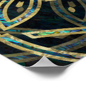 Gold Double Happy Symbol Gold und Abalone Poster (Ecke)