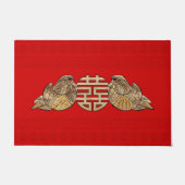 Gold Double Happy Symbol mit Mandarin Enten Fußmatte (Vorderseite)