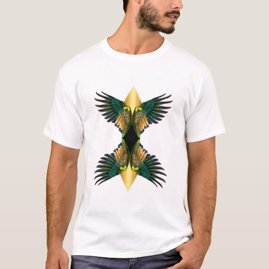 Gold Double Wings Diamond Design T-Shirt (Vorderseite)