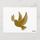 Gold Dove Elegante Beerdigung Dankeschön Karte (Rückseite)